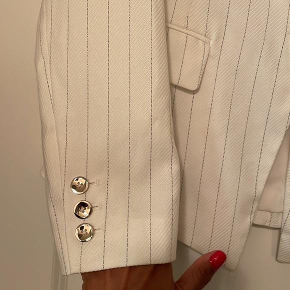 White House Black Market, White Jacket with Pinstripe, Size 8 - Picture 4 of 4